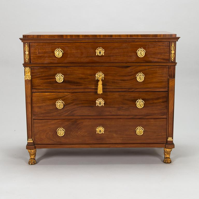 A Late Gustavian secretaire chest of drawers, 1800-1810.