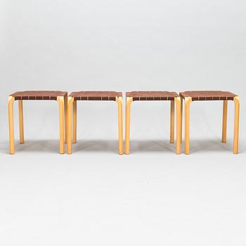 Alvar Aalto, A set of four mid 20th century 'Y61' stools for Artek. Finland.