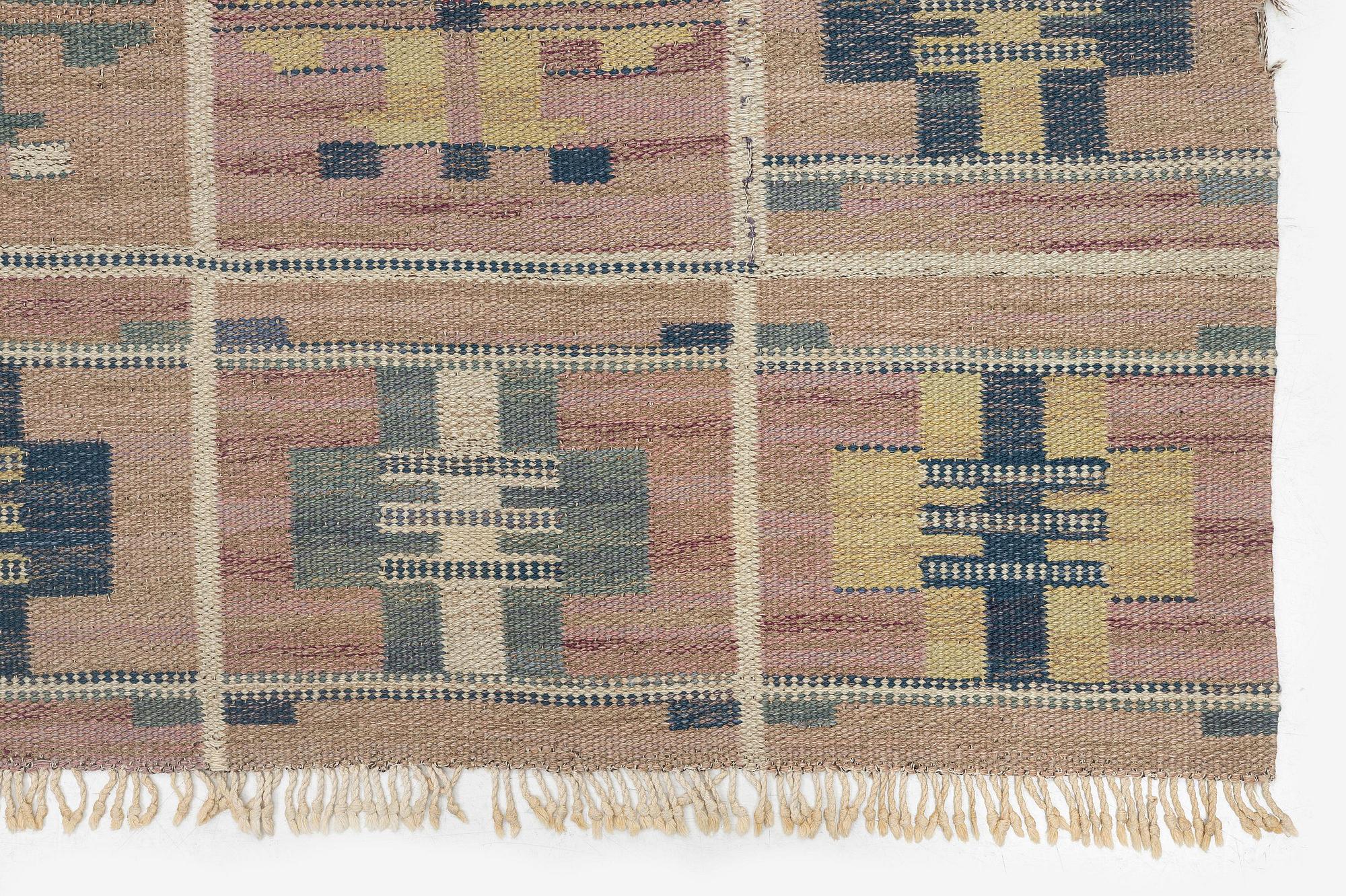 Märta Måås-Fjetterström, a carpet, 'Ulriksdal', flat weave, c. 290 x 250 cm, signed MMF.