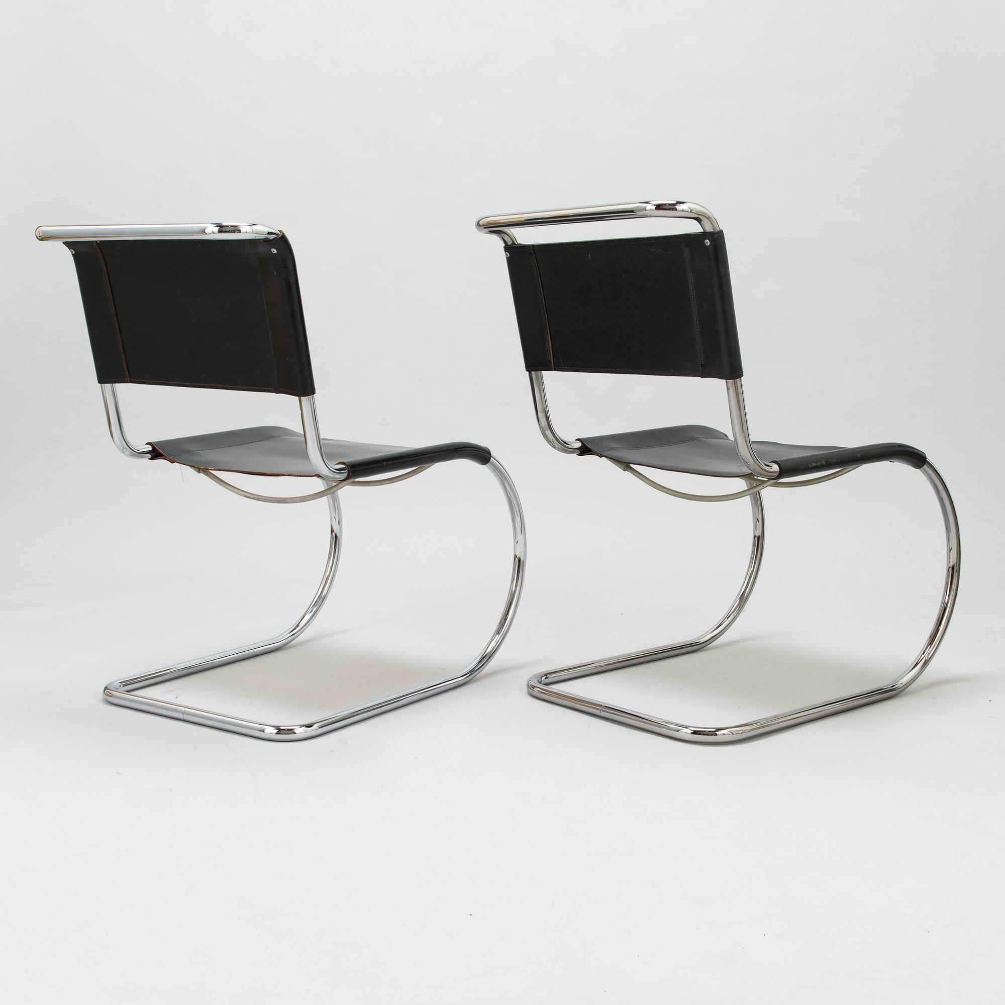 LUDWIG MIES VAN DER ROHE, a set of 1970-1980's 4+2, 'MR10' chairs for Thonet.