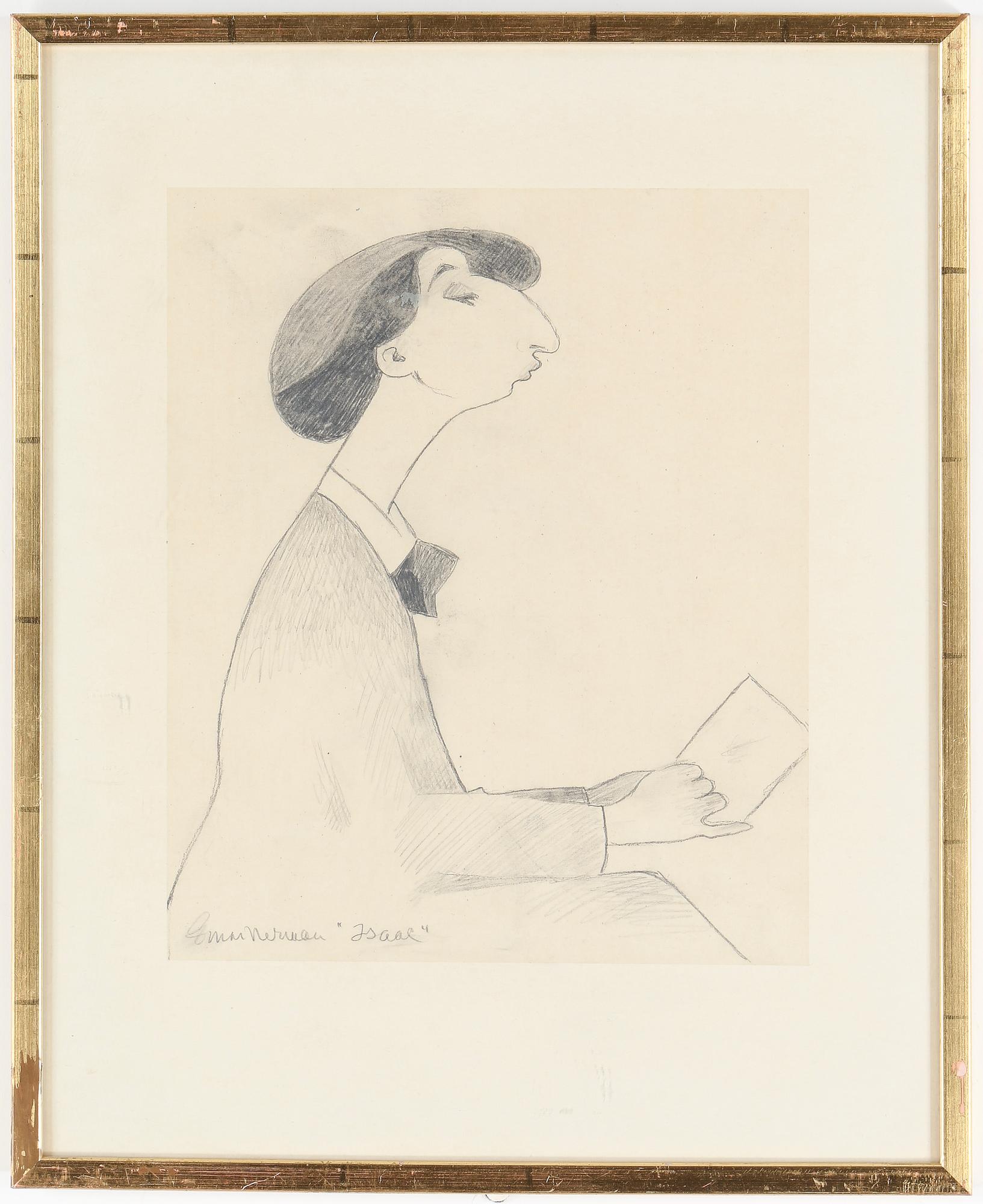 EINAR NERMAN, teckning, signerad.