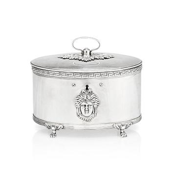 A Swedish Empire silver sugar-casket, mark of Pehr or Adolf Zethelius, Stockholm 1810.