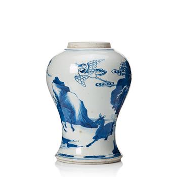 858. A blue and white vase, Qing dynasty, Kangxi (1662-1722).