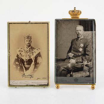 Royal Photographs, 2 pieces, Gustav V.