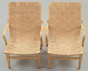 FÅTÖLJER, ett par, "Eva", Bruno Mathsson.