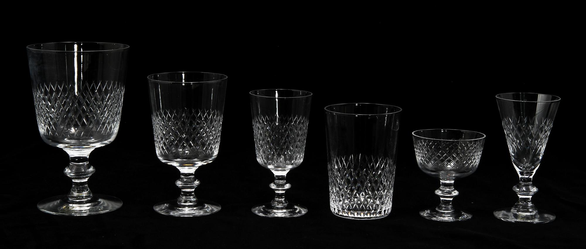 GLASSERVISDELAR, 61 st, "Diamant", Kosta, 1900-tal.