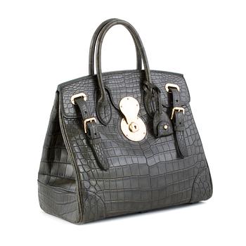 826. RALPH LAUREN, a green crocodile handbag, "Ricky bag".