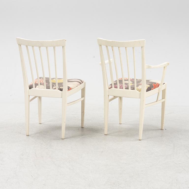 Carl Malmsten, matbord med 4 karmstolar och  7 stolar, "Herrgården", Bodafors, 1900-talets andra hälft.