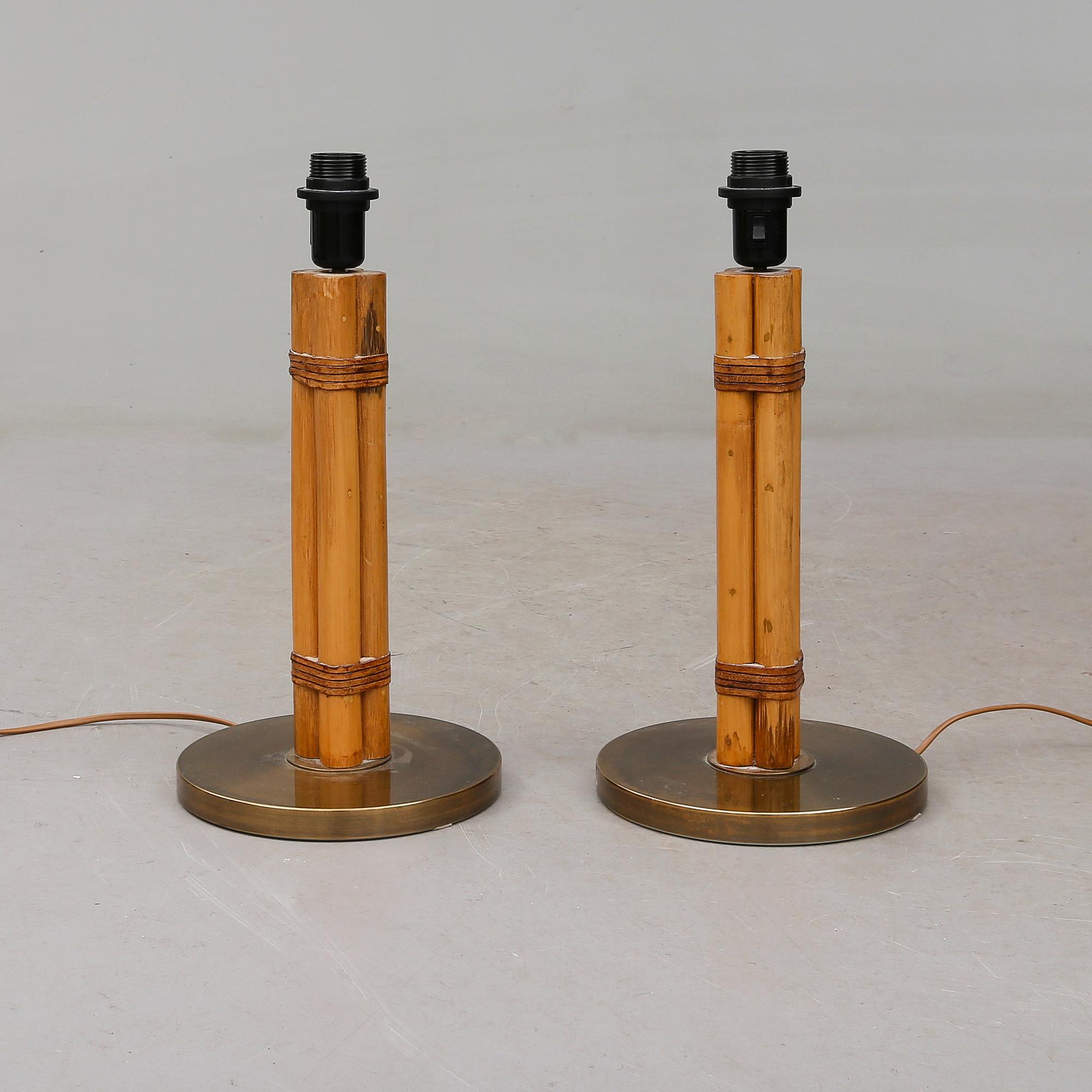 BORDSLAMPOR, 1 par, Bergboms, 1900-talets andra hälft.