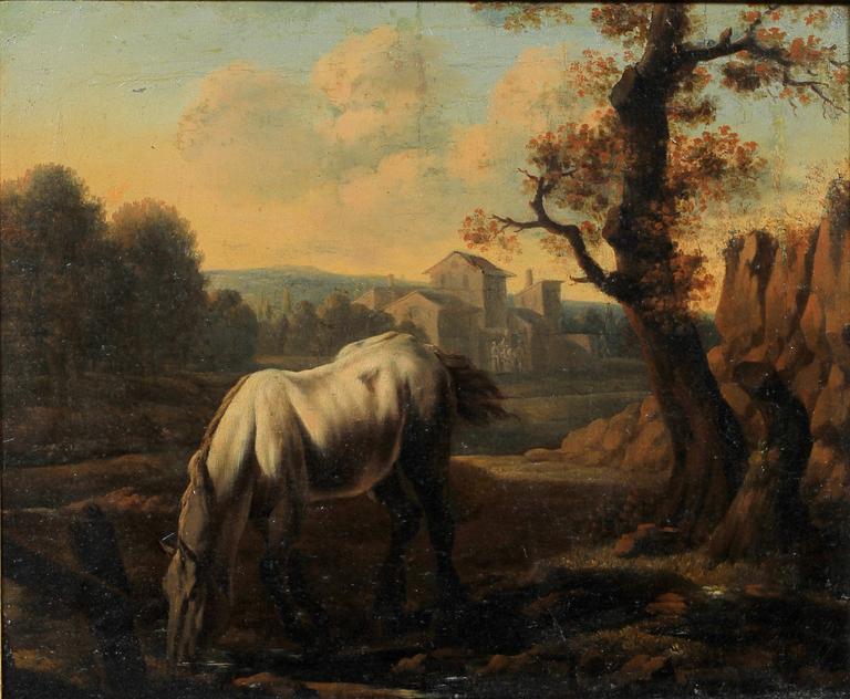 ADRIAEN VAN DE VELDE, hans efterföljd, olja på duk, 1700-tal.