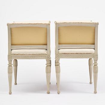 A pair of late Gustavian stools by C. J. Wadström (master in Stockholm 1788-1816).