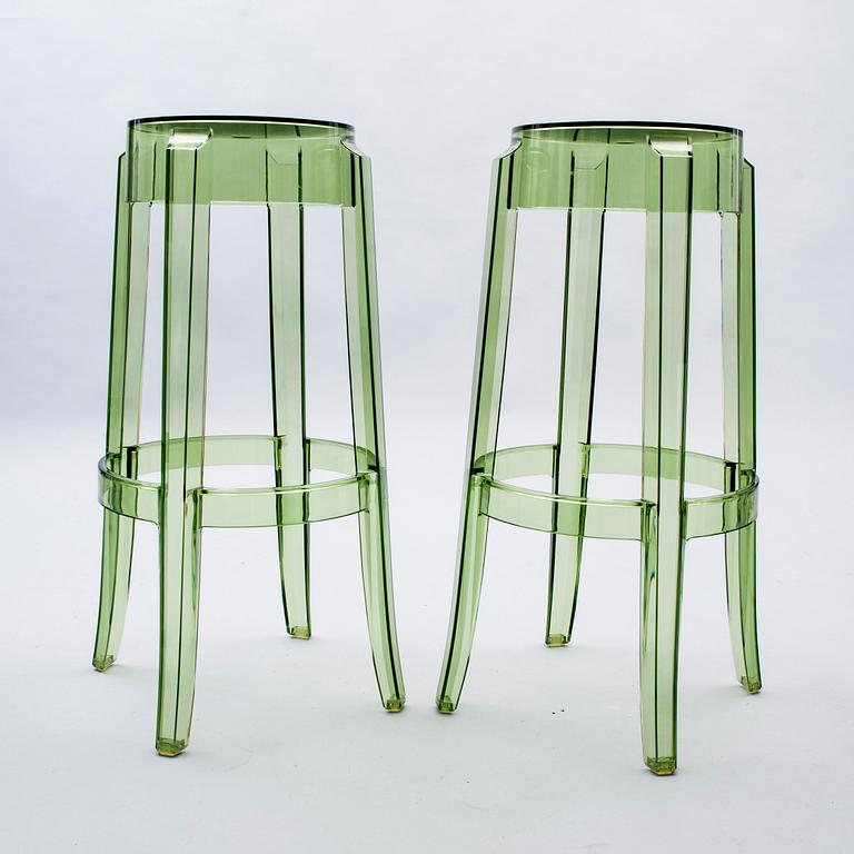 BARSTOLAR, 2 st, "Charles Ghost", Philippe Starck, Kartell.