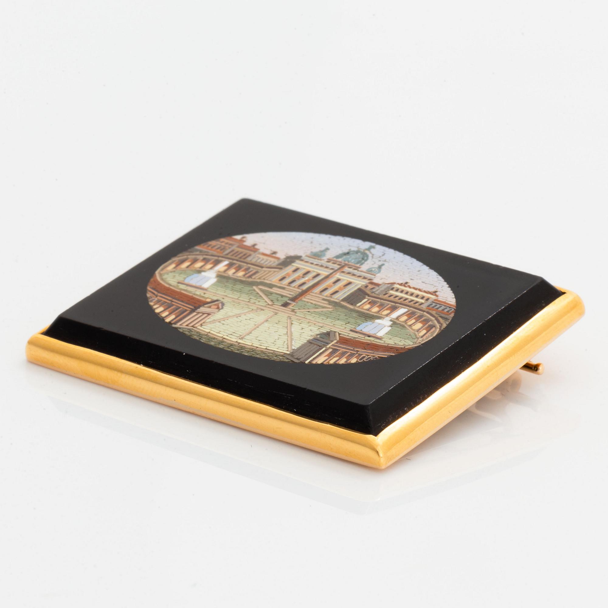 Micro mosaic brooch.