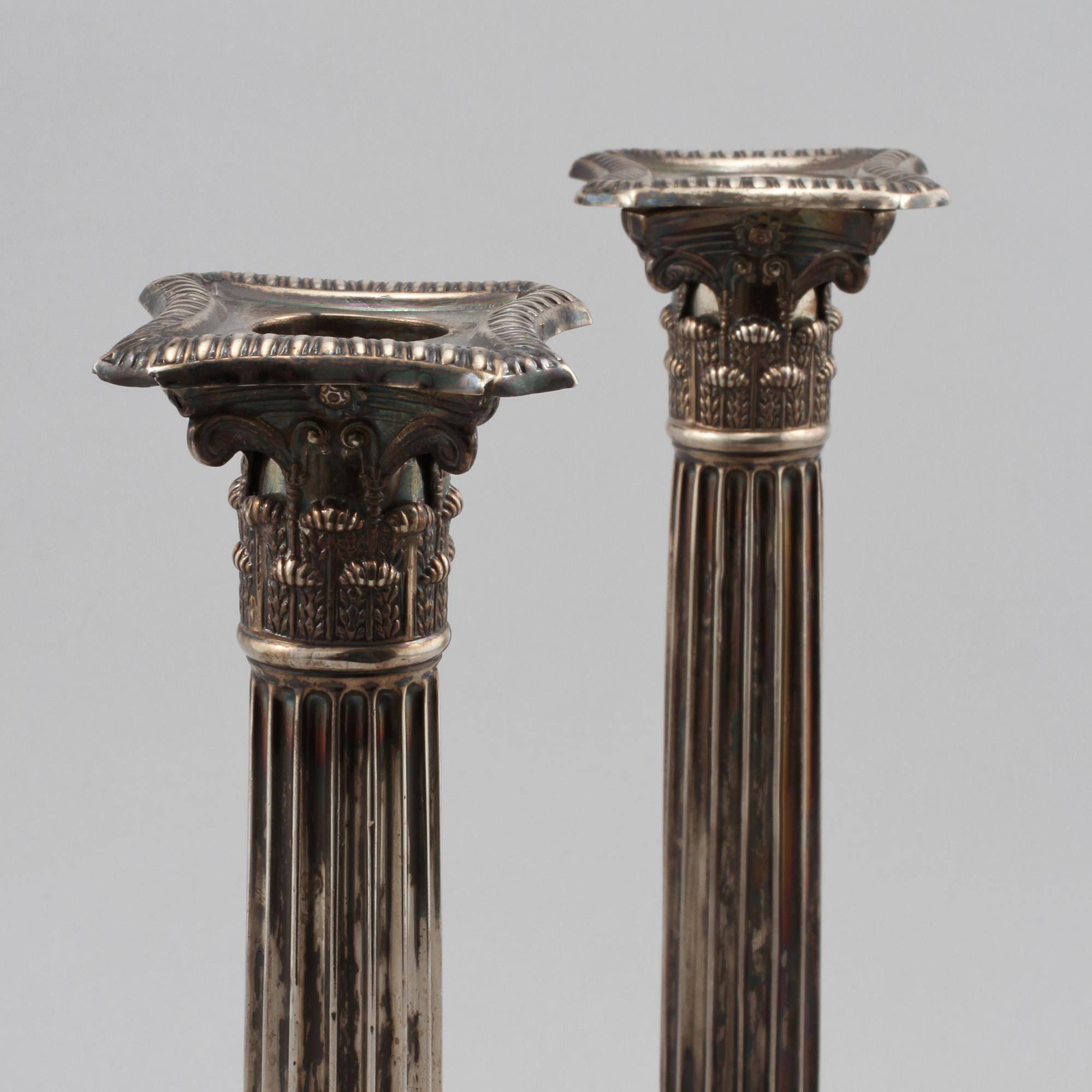 LJUSSTAKAR, ett par, silver, möjligen William Abdy,  London, England, 1778.