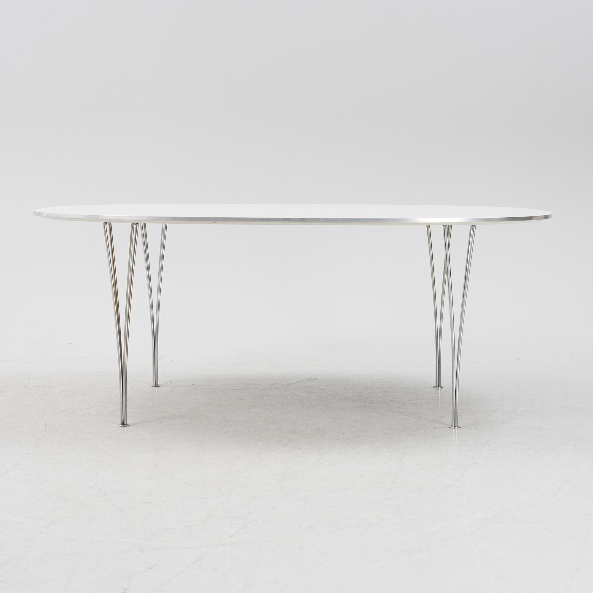 Bruno Mathssonn & Piet Hein, matbord, "Superellips", Fritz Hansen, 1982.