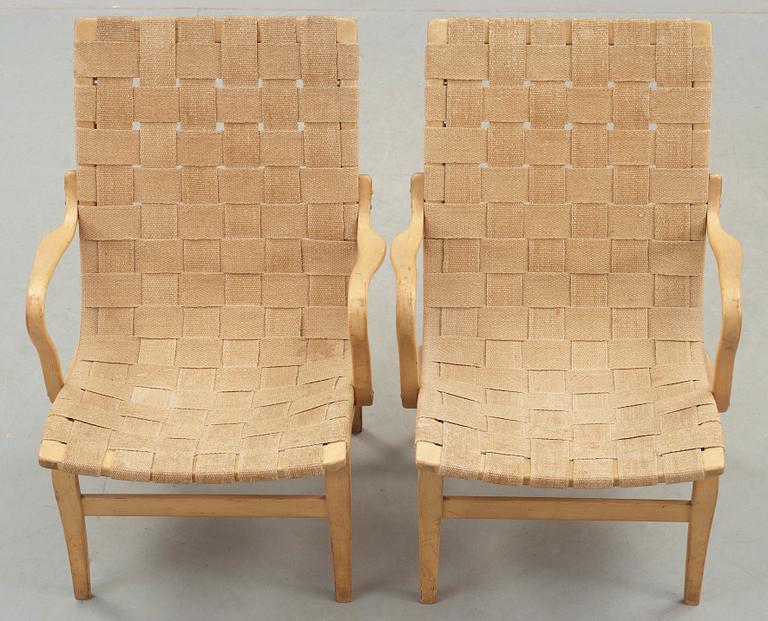 FÅTÖLJER, ett par, "Eva", Bruno Mathsson.