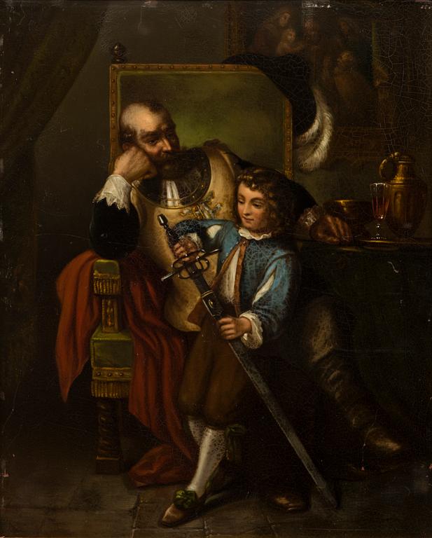 PAINTING, oil on sheet metal, Germany, 19th Century.