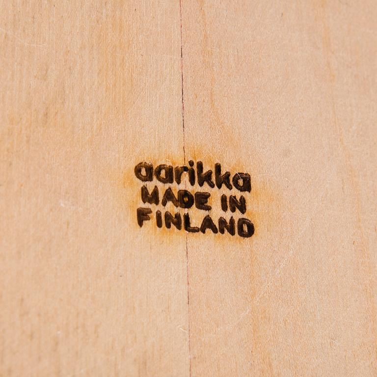 KYNTTELIKKÖ, puuta ja lasia, leimattu Aarikka made in Finland.