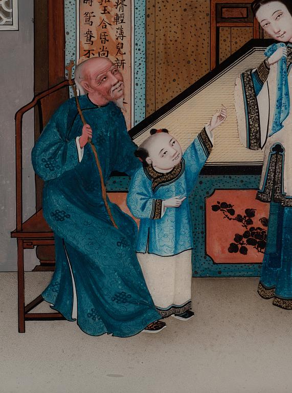Glasmålning, Qingdynastin, omkring år 1800.