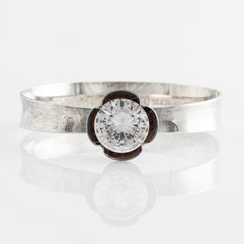 Bangle bracelet, Alton, design by Karl-Erik Palmberg, sterling silver, with synthetic white spinel.