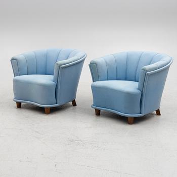 A pair of armchairs, 1930's.