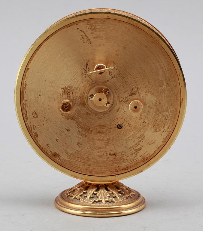 VÄCKARKLOCKA, mässing, Jaeger le Coultre, "Recital", 1900-talets andra hälft.
