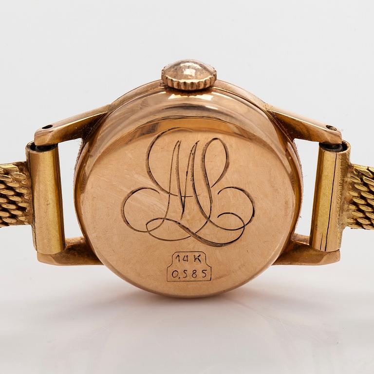 Omega, wristwatch, 20 mm, 14K gold, manual, circa 1958.