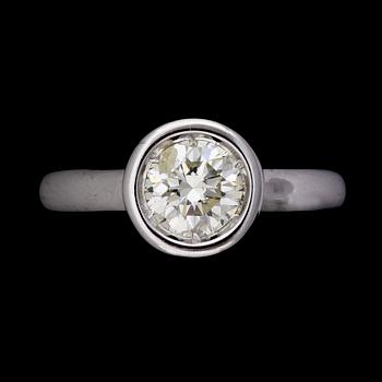RING, 18k vitguld med briljantslipad diamant ca 1,00ct. Vikt 5,4g.