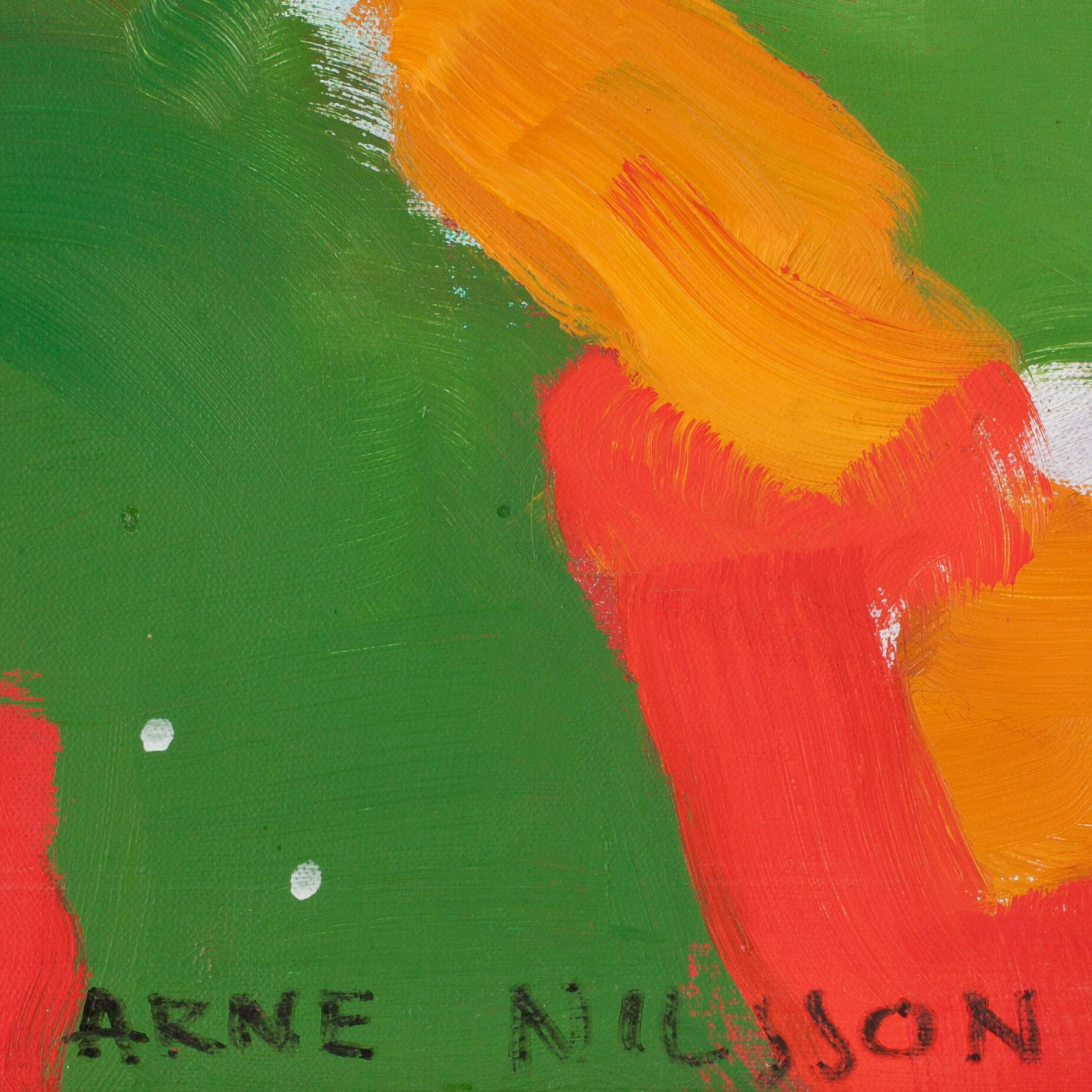 ARNE NILSSON. Olja och collage på duk. Sign Arne Nilsson.