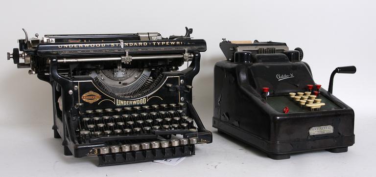 SKRIV- SAMT RÄKNEMASKIN, 1900-tal.