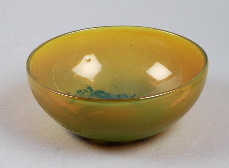 SKÅL, glas, märkt Gallé.