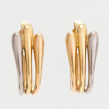 Earrings, 18K tri-colour gold.