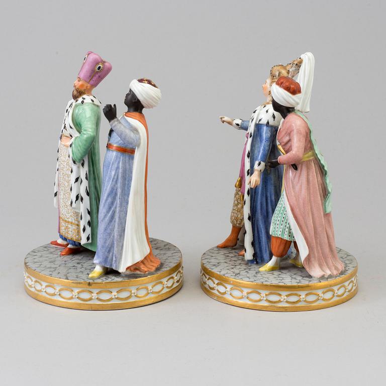 Two porcelain figure groups, presumably Royal Copenhagen, end of 19th century.