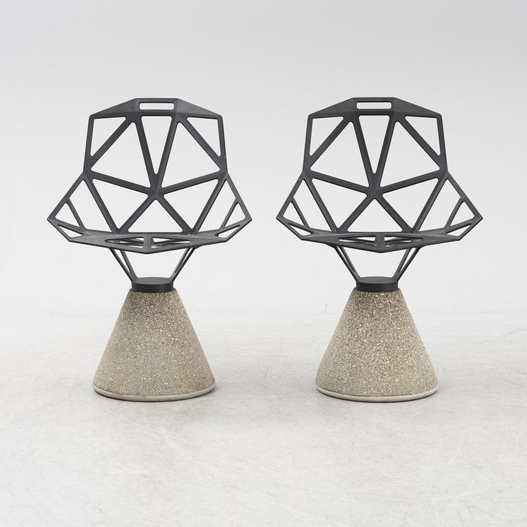 A set of two Konstantin Grcic concrete 'Chair One B' chairs for Magis, Italy, 2000s.