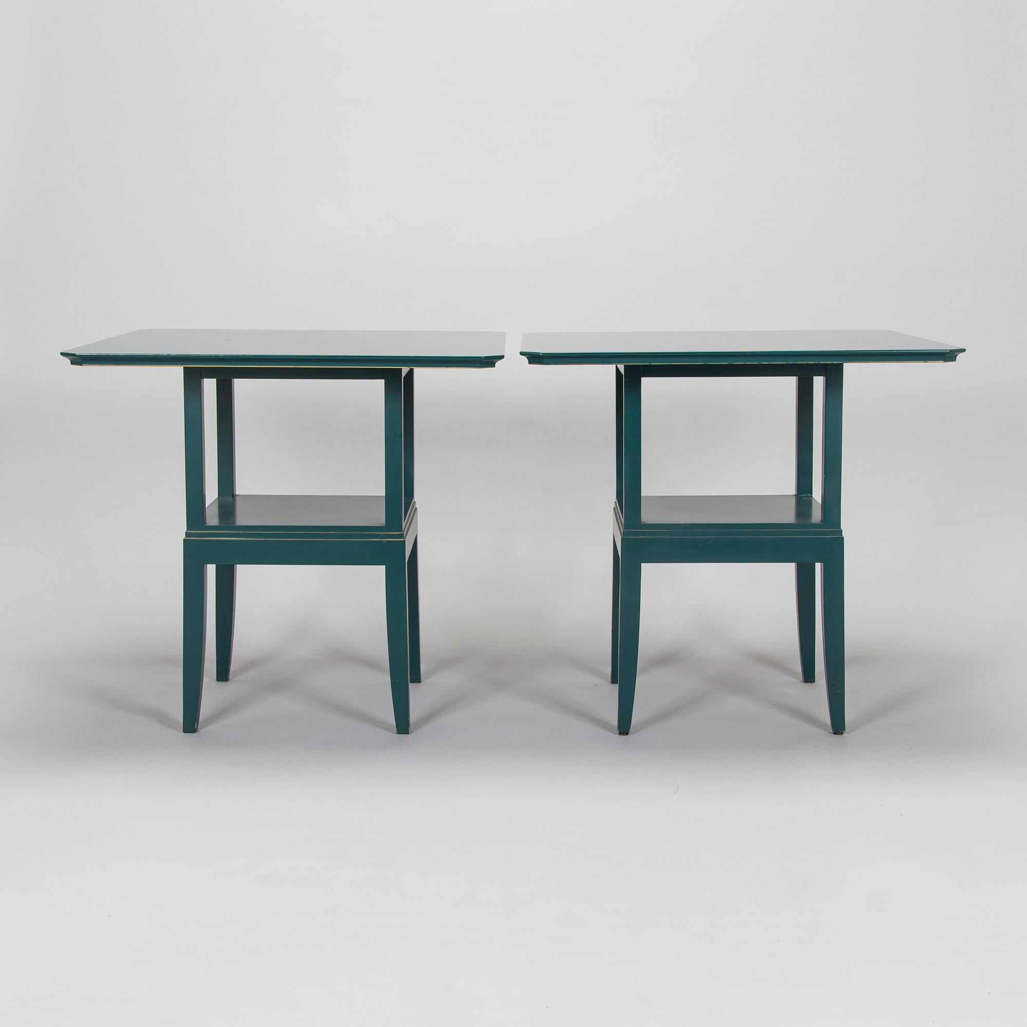 Eliel Saarinen, furniture, 5 pieces, "Blue suite" for Adelta, Finland 1980s.