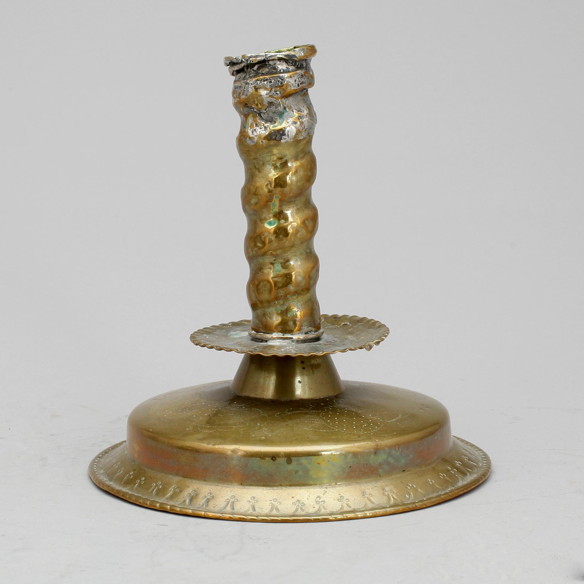 LJUSSTAKE, mässing, barock, 1700-tal.