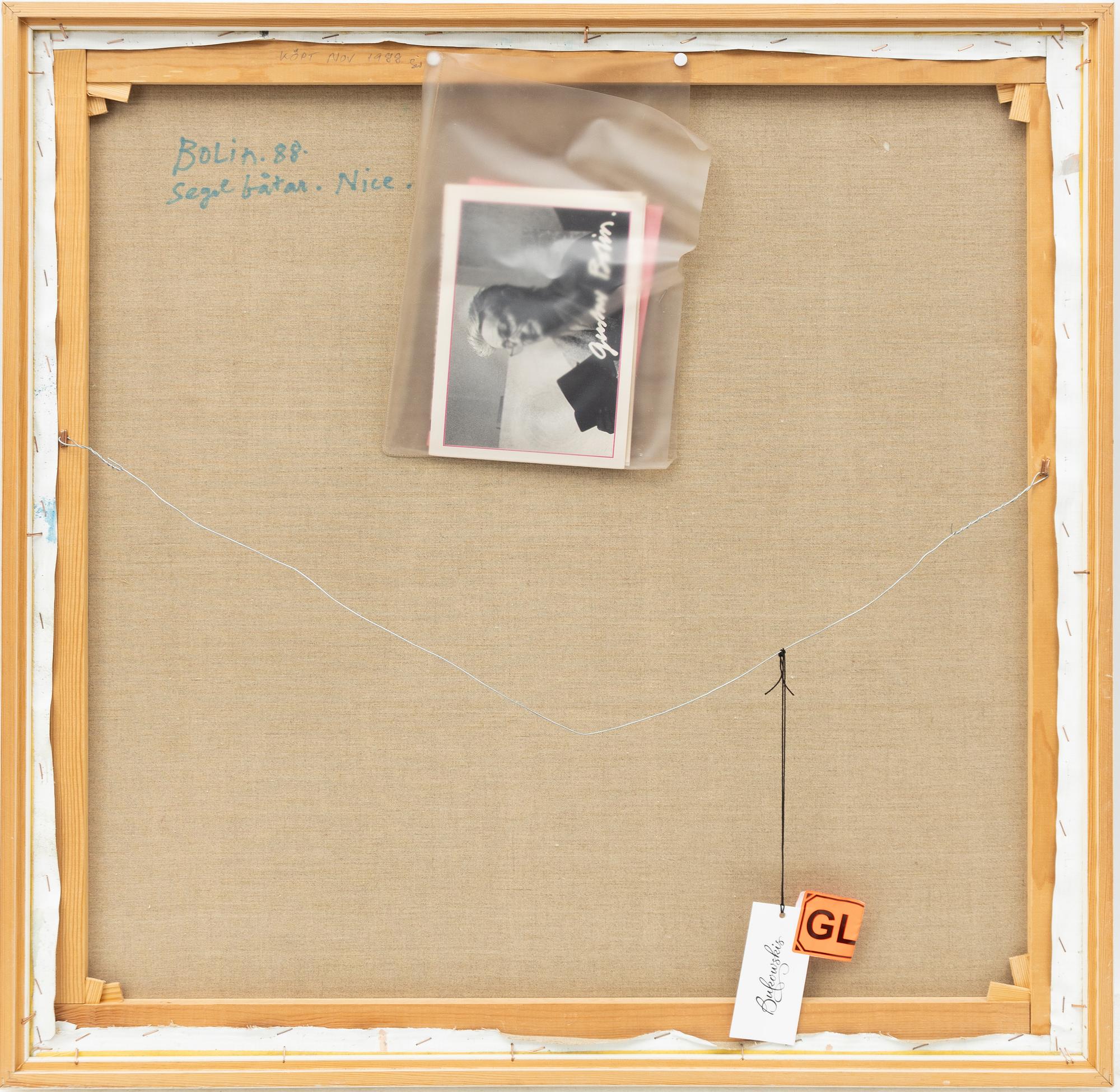 Gustav Bolin, "Segelbåtar, Nice".