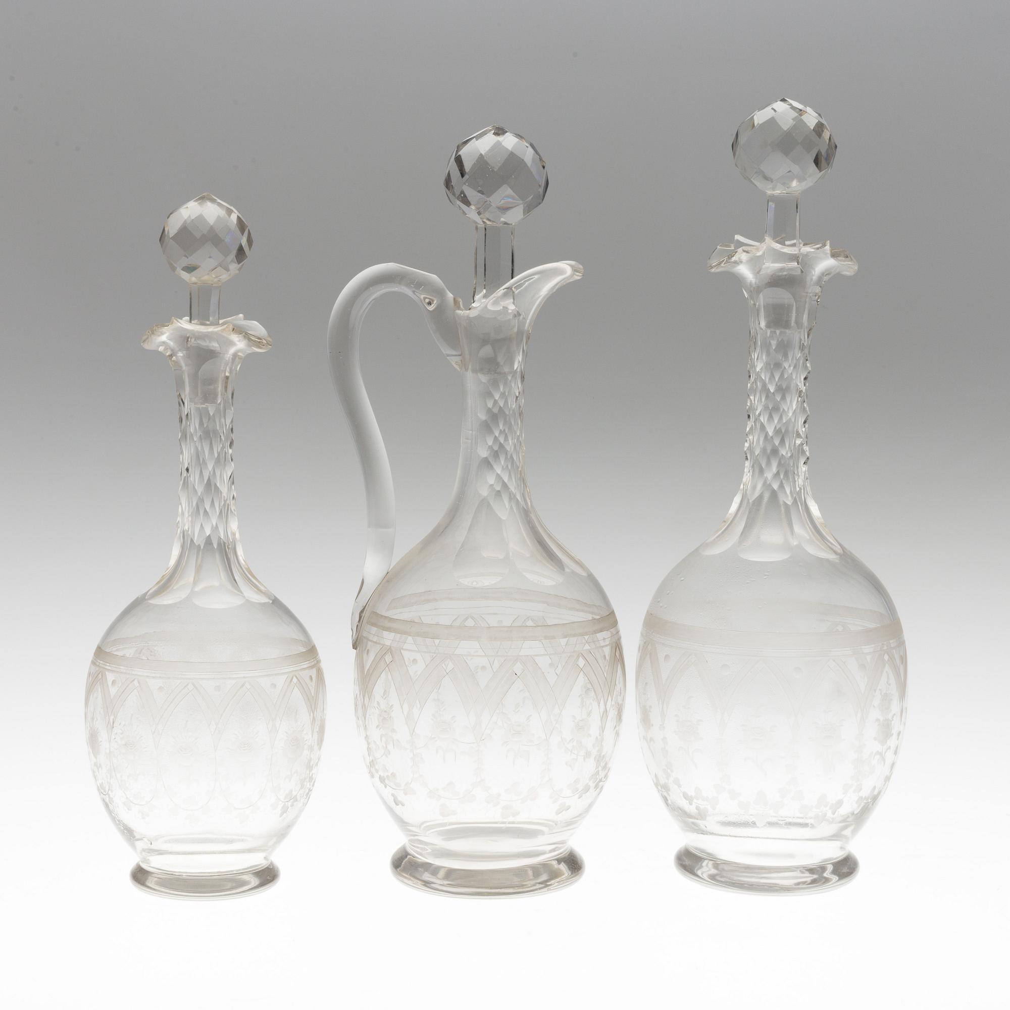 A late 19th century 53 piece glass service.