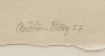 CHRISTIAN BERG, litografi, sign provtryck o dat -57.