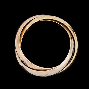 RING, Cartier, "Trinity", guld i tre färger med briljantslipade diamanter, 1999.
