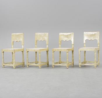 STOLAR, 4 stycken, allmoge, 1800-tal.