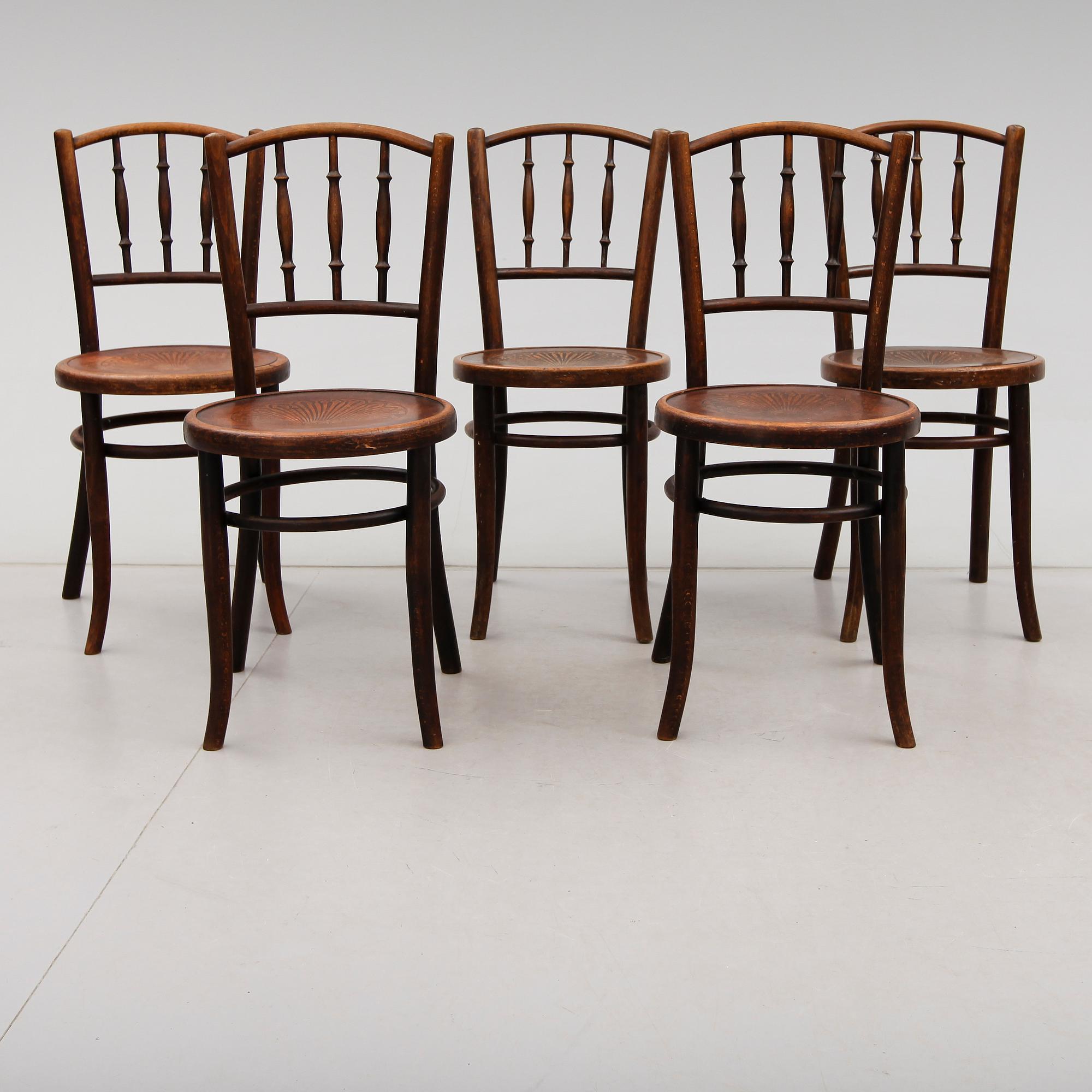 STOLAR, 5 st (3+2), Thonetmodell, 1900-talets början.