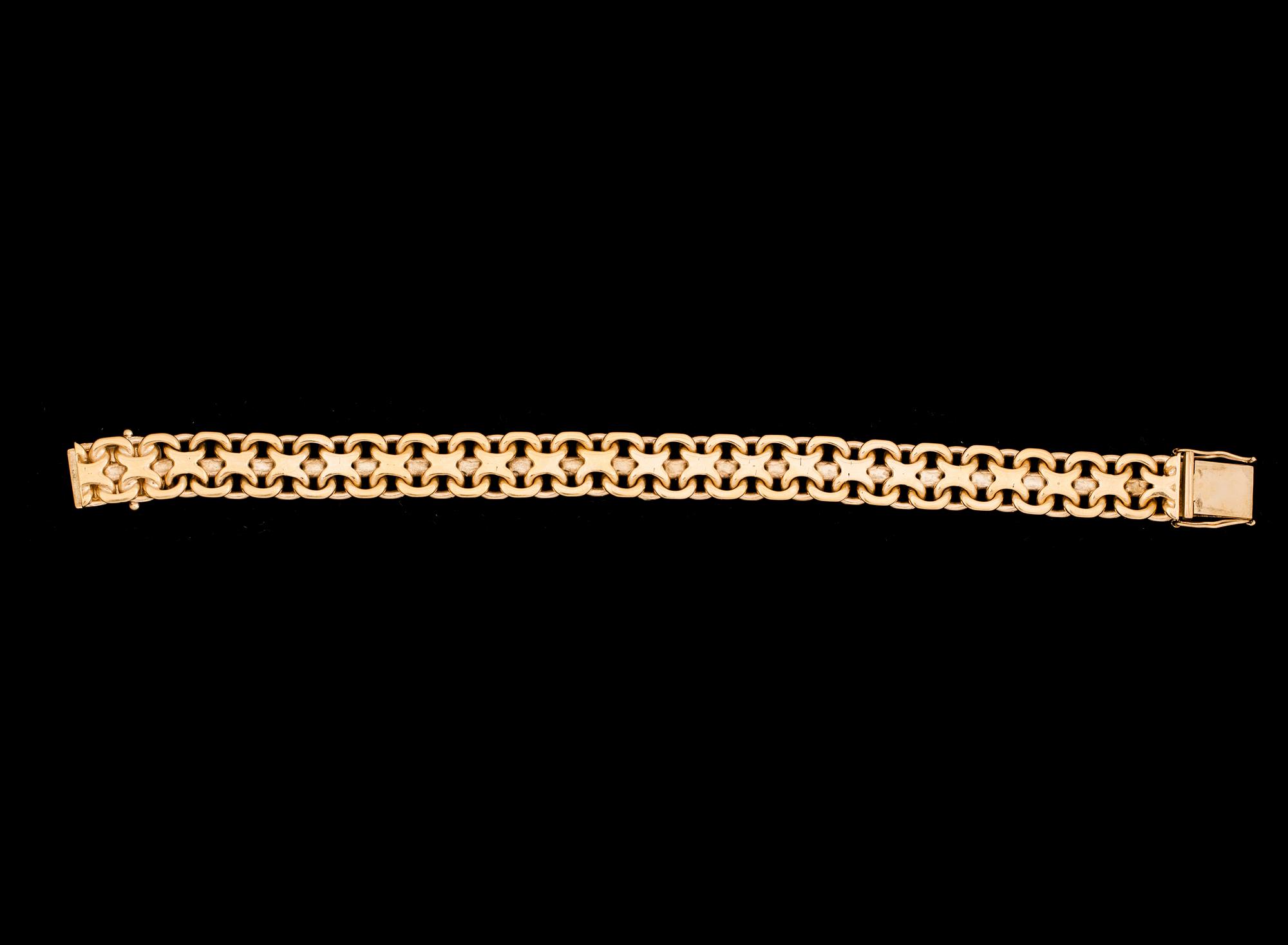 ARMLÄNK, 18 k guld, Boliden stämpel, Stockholm, 1946. Vikt ca 60 g.