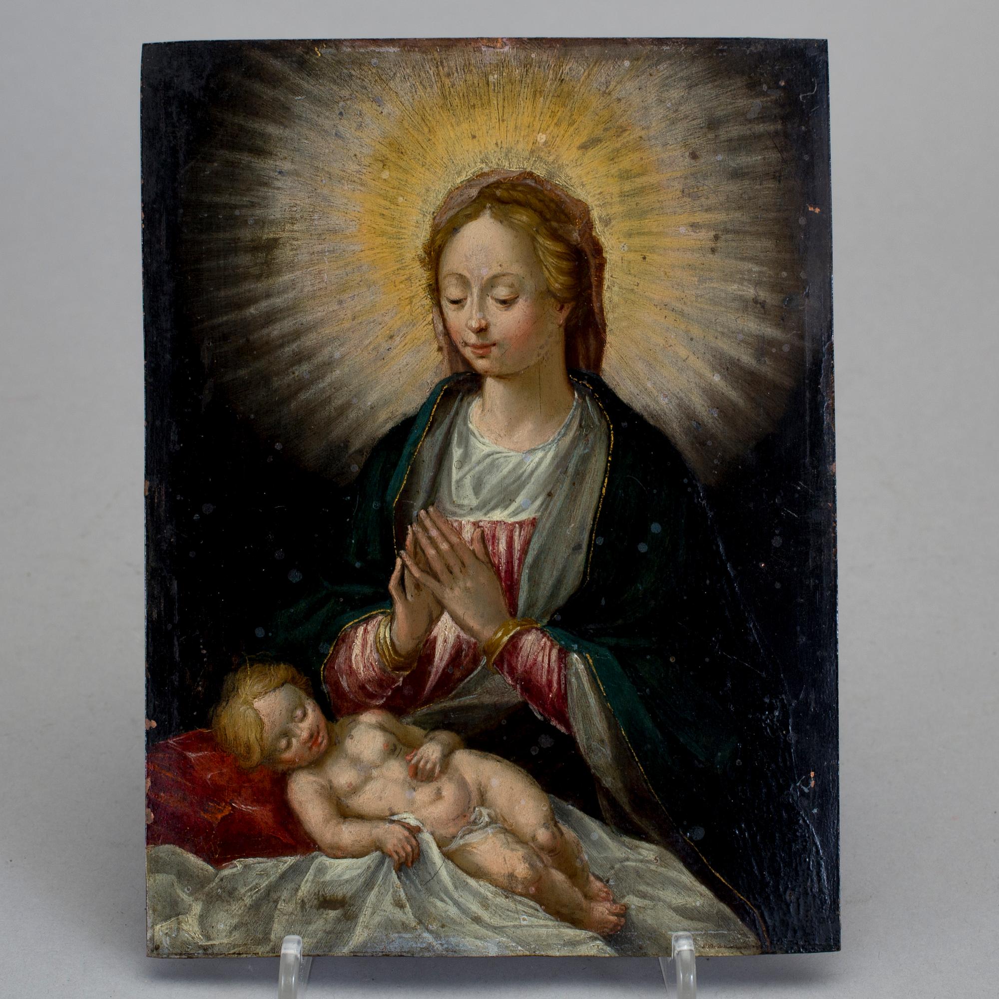 OKÄND KONSTNÄR, olja på kopparplåt, 1600-tal.