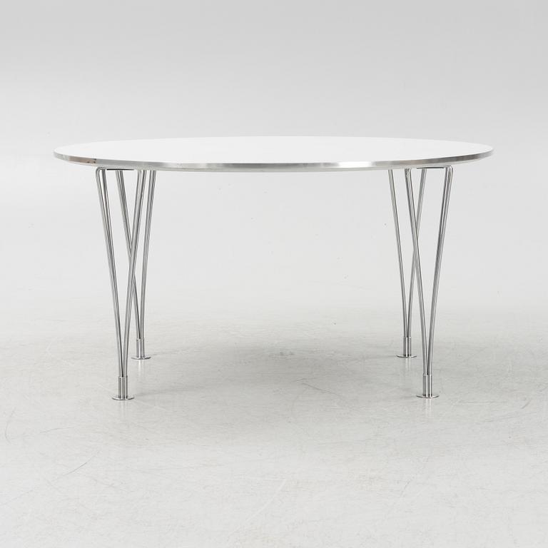 Bruno Mathsson & Piet Hein, coffee table, "Supercircle", Fritz Hansen, 1982.