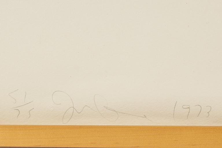 Jim Dine, etching, signed and dated 1972 and numbered 51/75.