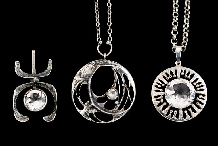 SMYCKEN, 3 delar, silver, bla Finland.