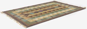 Inga-Mi Varneus Rydgren, a carpet, flat weave, c. 246 x 169 cm, signed IV.