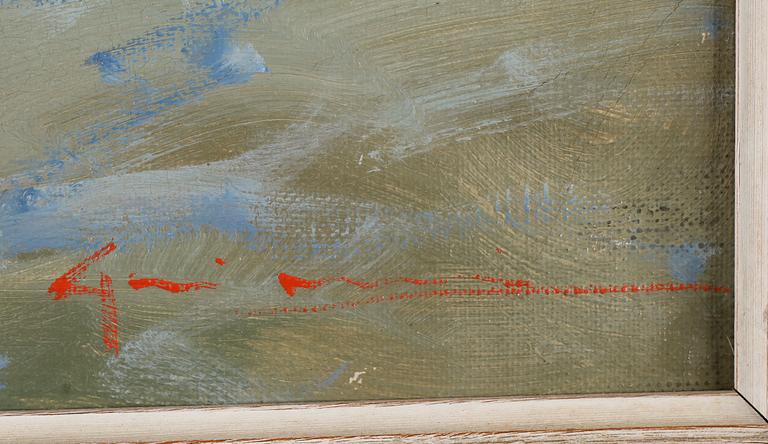 OKÄND KONSTNÄR, olja på duk, otydligt signerad.