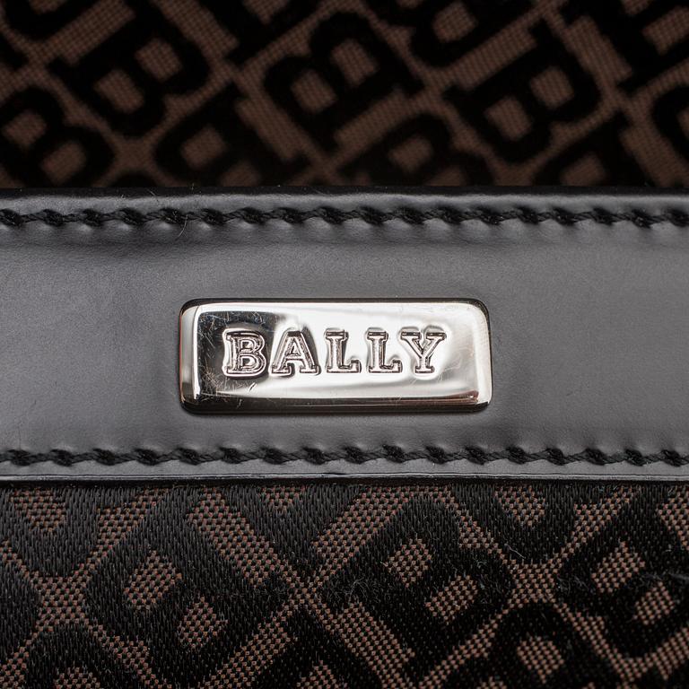 Bally, a black leather bag.